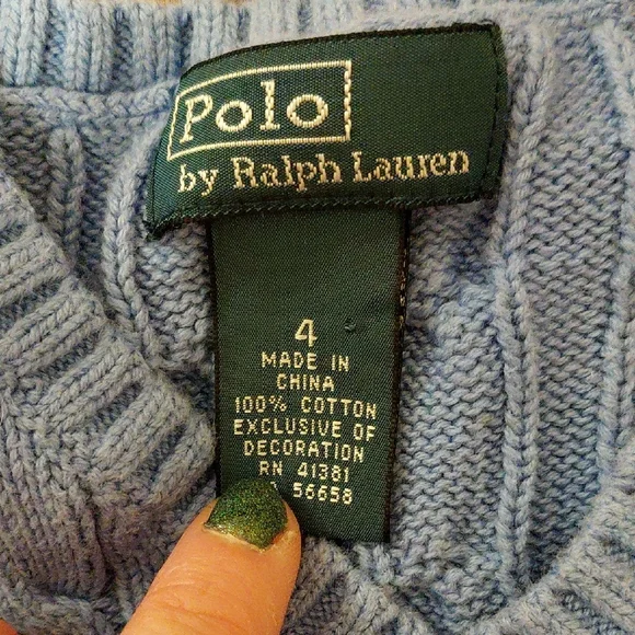 Polo by Ralph Lauren Boy's Light Blue V-Neck Sweater Vest - Picture 2 of 4